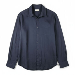 TopTen Men Hemp Cotton Blend Long Sleeve Casual Button Up Shirt Blue XXL Classic